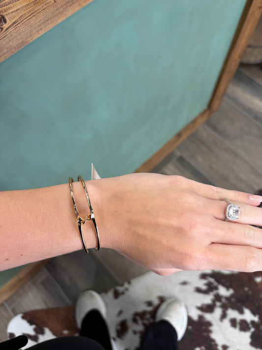 Twisted Wire Open Cuff Bracelet-Gold