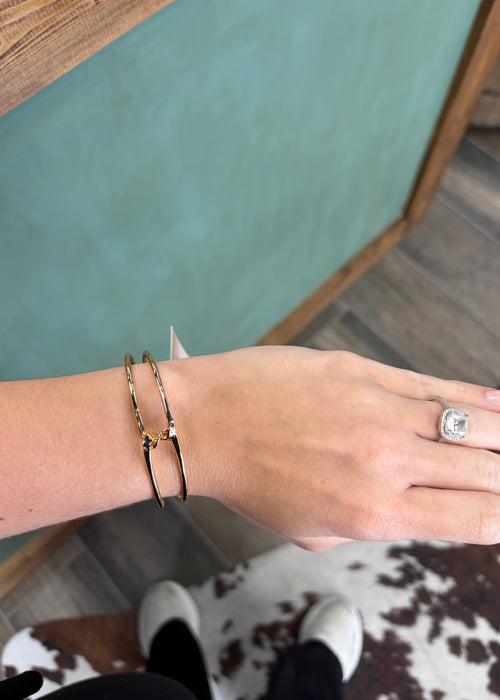 Twisted Wire Open Cuff Bracelet-Gold
