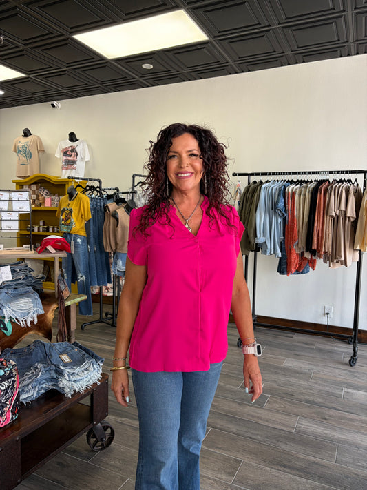 Pink Button Blouse