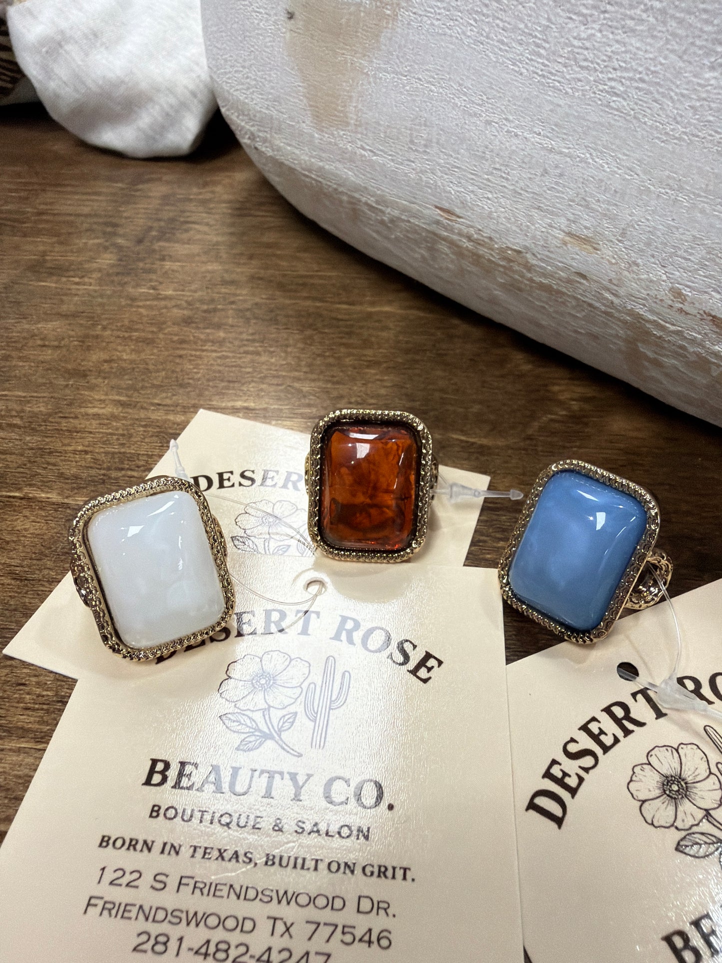 Rectangle Vintage Resin Ring