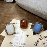 Rectangle Vintage Resin Ring