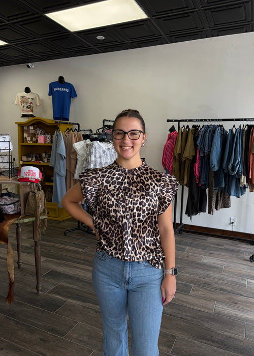 cheetah blouse