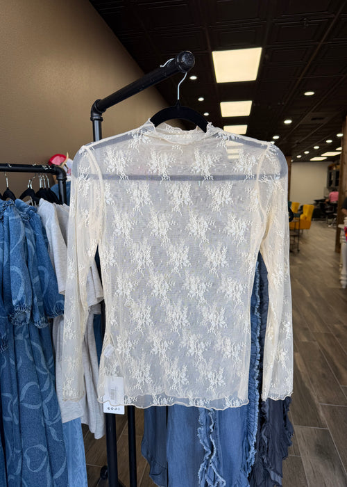 Rose Semi Sheer Mesh Floral Lace Layering (Taupe)