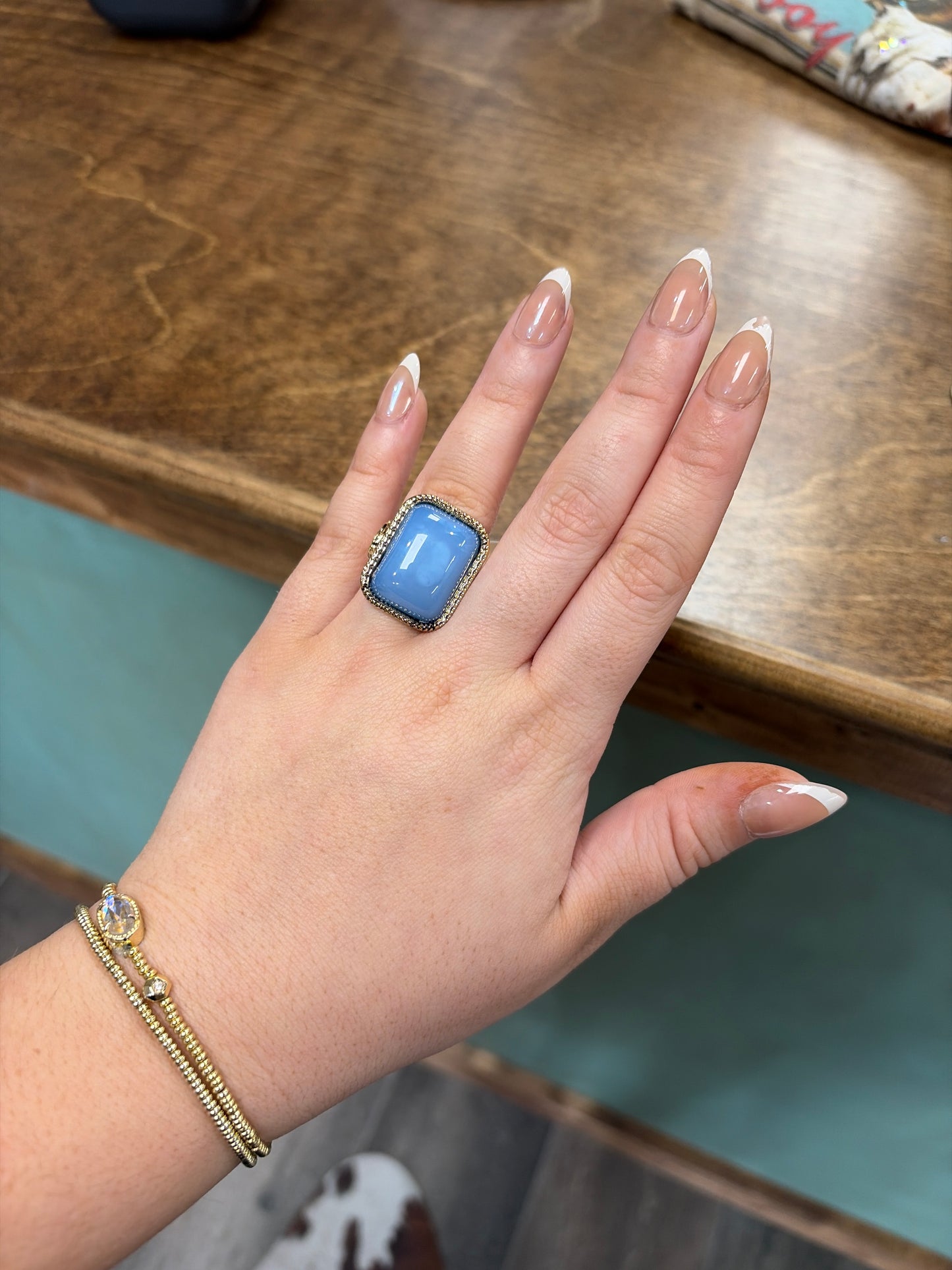 Rectangle Vintage Resin Ring
