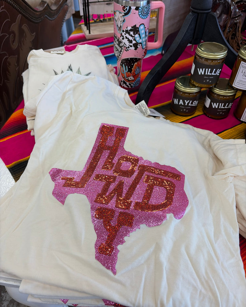howdy texas sequin T-Shirt