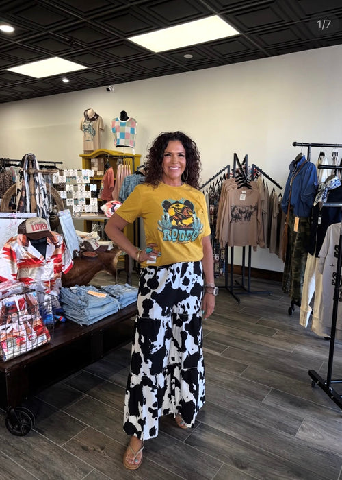 Love & Vine Cow Print Pants