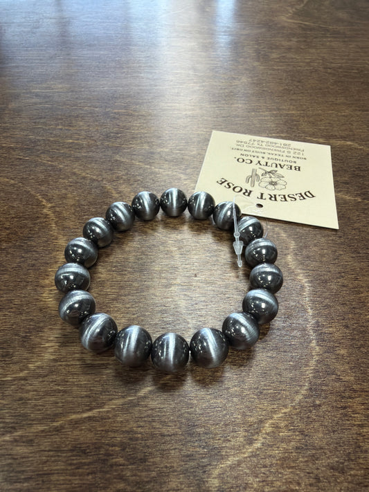 11mm Navajo Style Pearl Stretch Bracelet