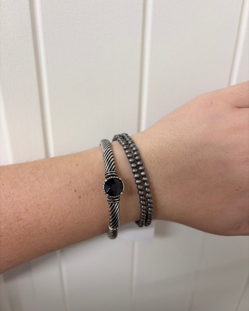 Western Navajo Stone 3 Layer Bracelets