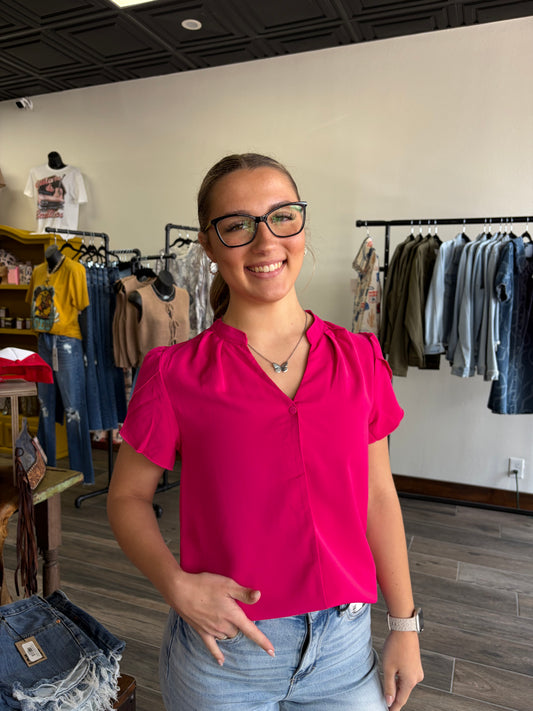Pink Button Blouse