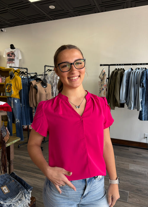 Pink Button Blouse
