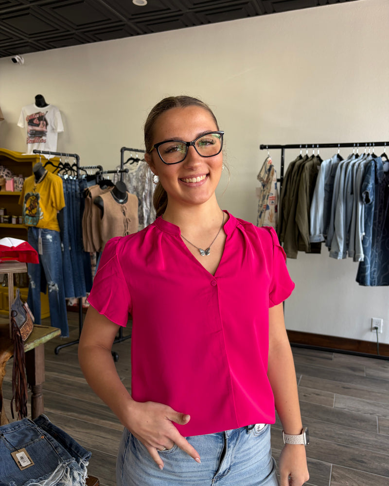 Pink Button Blouse