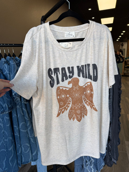Avery Julie Stay Wild Graphic Relaxed Fit SS T-Shirt