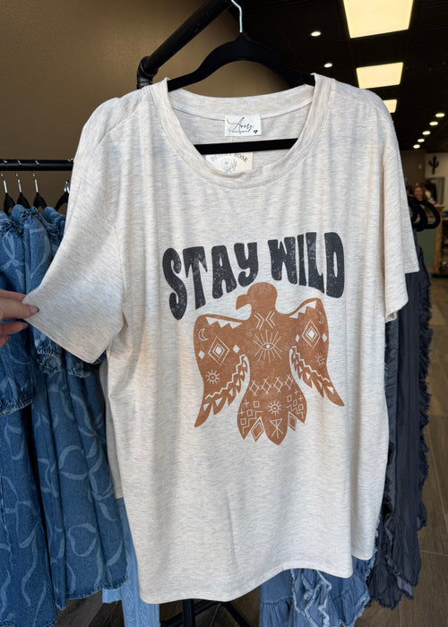 Avery Julie Stay Wild Graphic Relaxed Fit SS T-Shirt