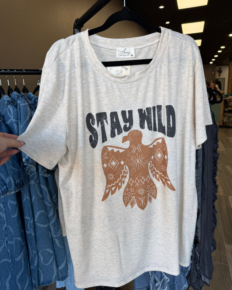 Avery Julie Stay Wild Graphic Relaxed Fit SS T-Shirt
