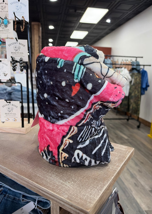 Western Cactus Print Flannel Blanket