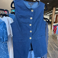 Blu Pepper Denim Woven Vest