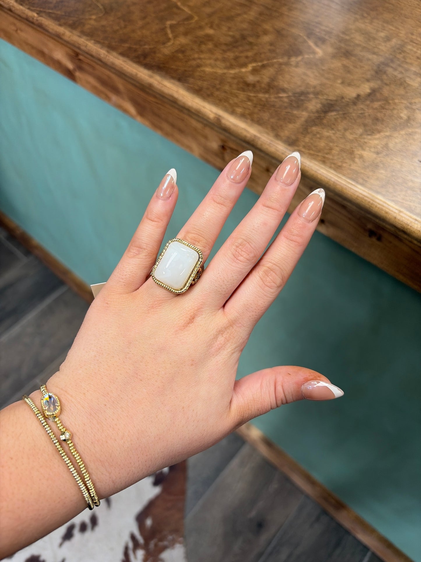 Rectangle Vintage Resin Ring