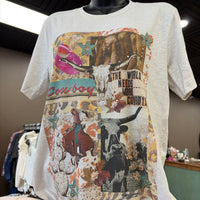 Raisin' Cowboy Collage Top