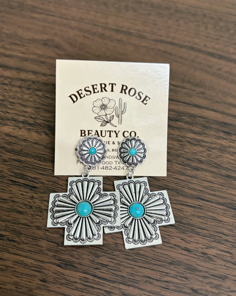 Vintage Look Cross Earrings