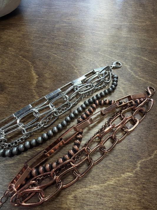 5 Layered Chunky Chain Navajo Style Bracelet