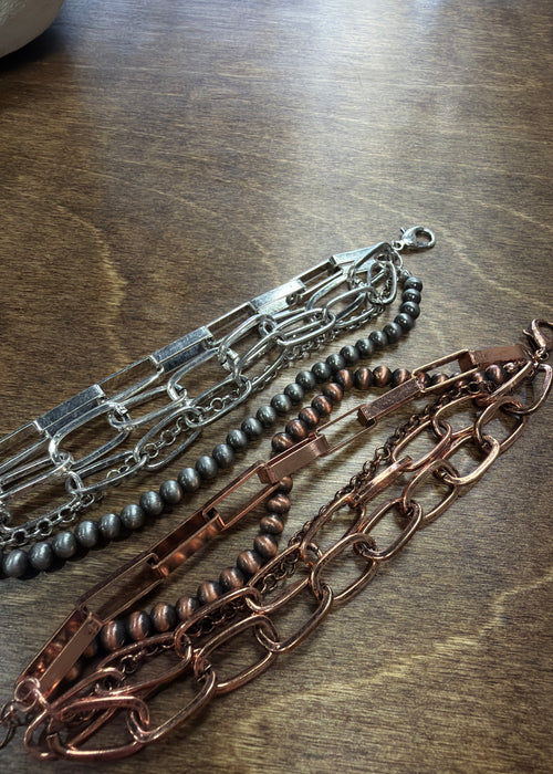 5 Layered Chunky Chain Navajo Style Bracelet