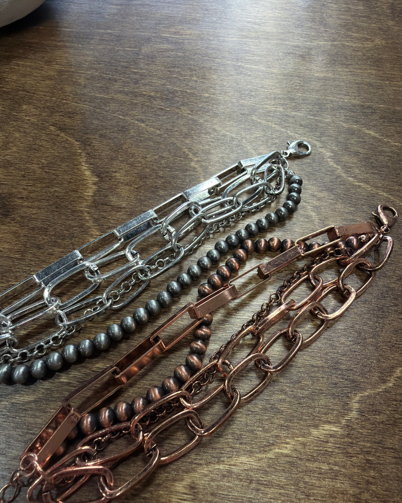 5 Layered Chunky Chain Navajo Style Bracelet