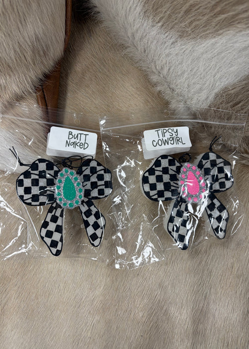 Checkered Bow Concho Freshie