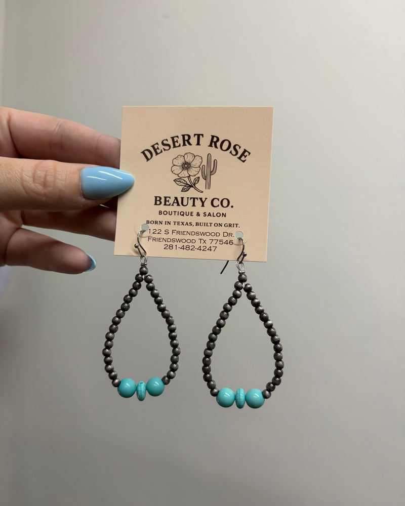 Navajo Pearl Hoops