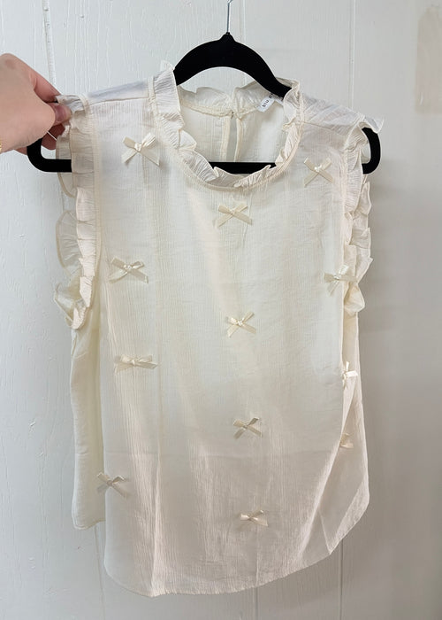 Ivory Ruffle Bow Shirt