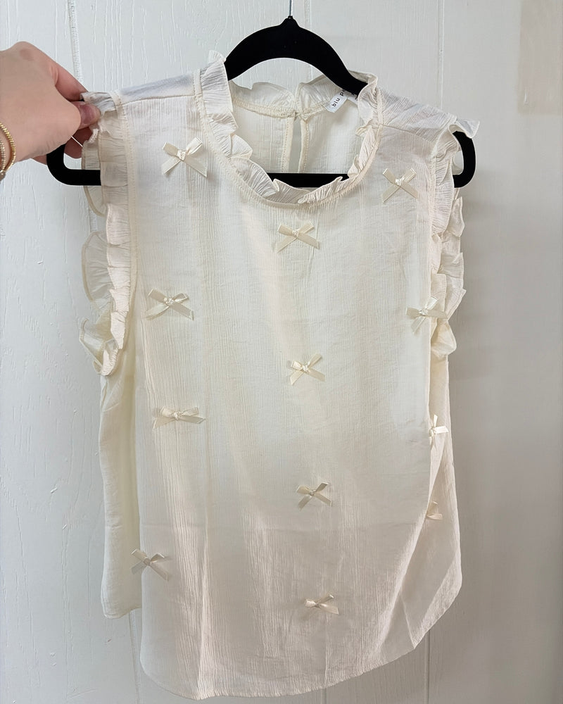Ivory Ruffle Bow Shirt
