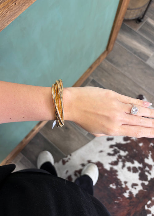 Knotted Elastic Coil Bracelet Set