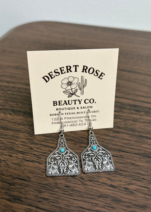 Cow Tag Earrings