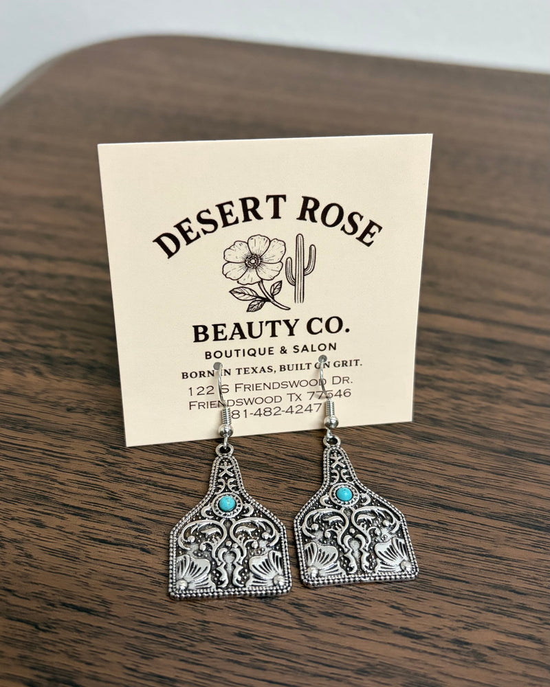 Cow Tag Earrings
