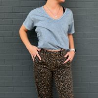 Risen Mid Rise Crop Relaxed Pants Camel