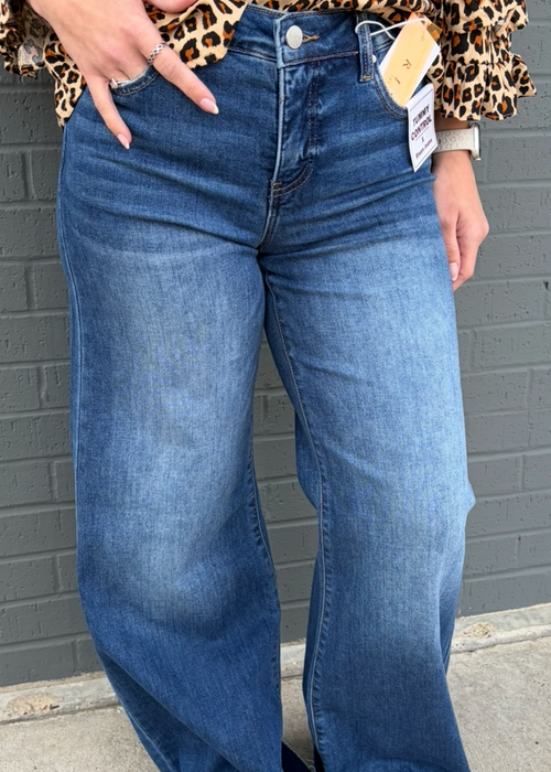 Risen TC-High Rise Ankle Palazzo Jeans