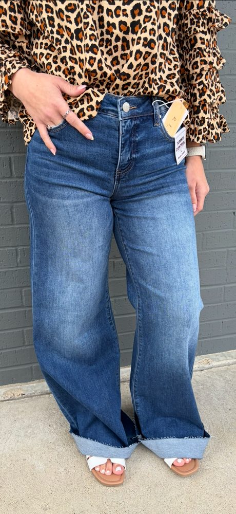 Risen TC-High Rise Ankle Palazzo Jeans