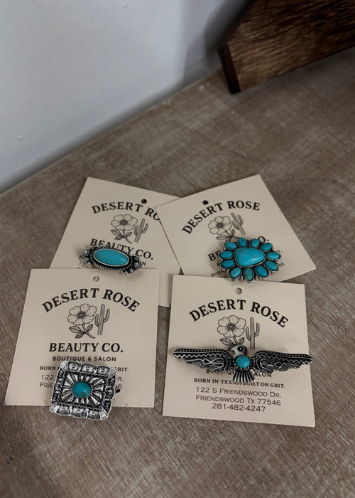 Turquoise Stone Brooch Pin