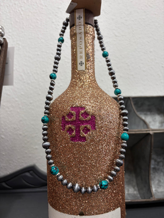 Desert Pearl Dark Turquoise Necklace