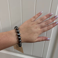 11mm Navajo Style Pearl Stretch Bracelet