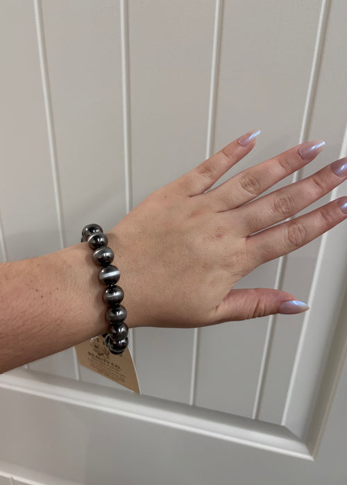 11mm Navajo Style Pearl Stretch Bracelet