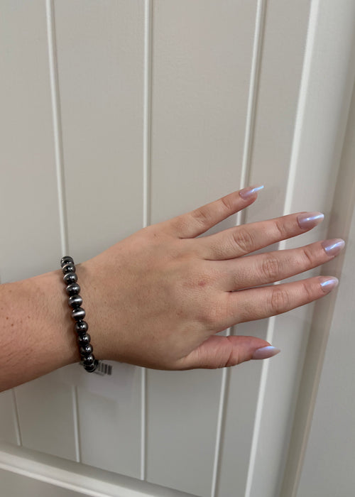 8mm Navajo Style Pearl Stretch Bracelet
