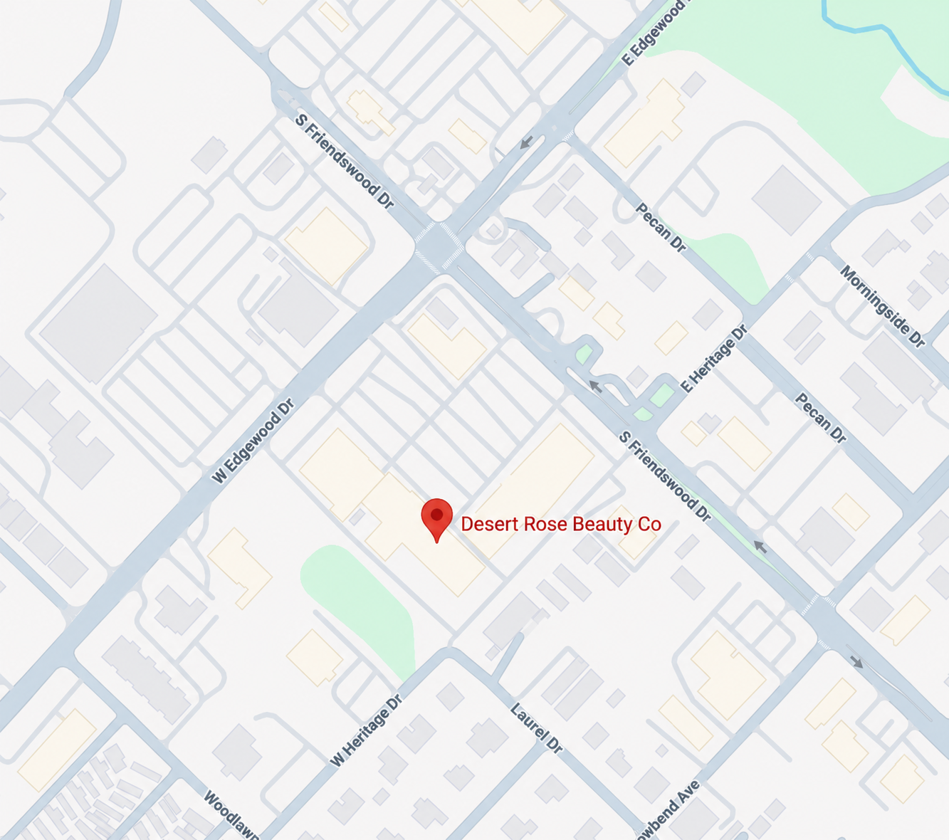 Map showing Desert Rose Beauty Co. location